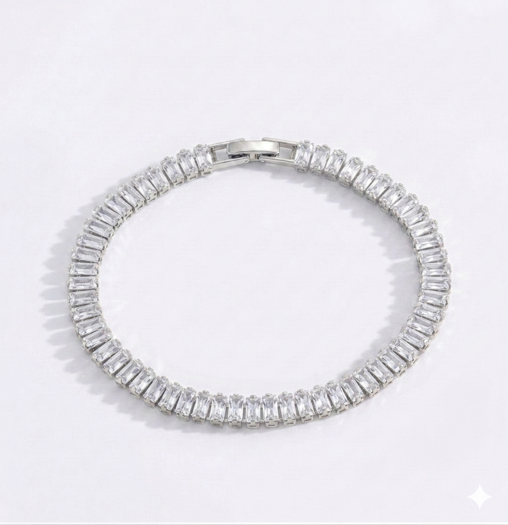 Bracelet Tennis Baguette Cristal Elyra