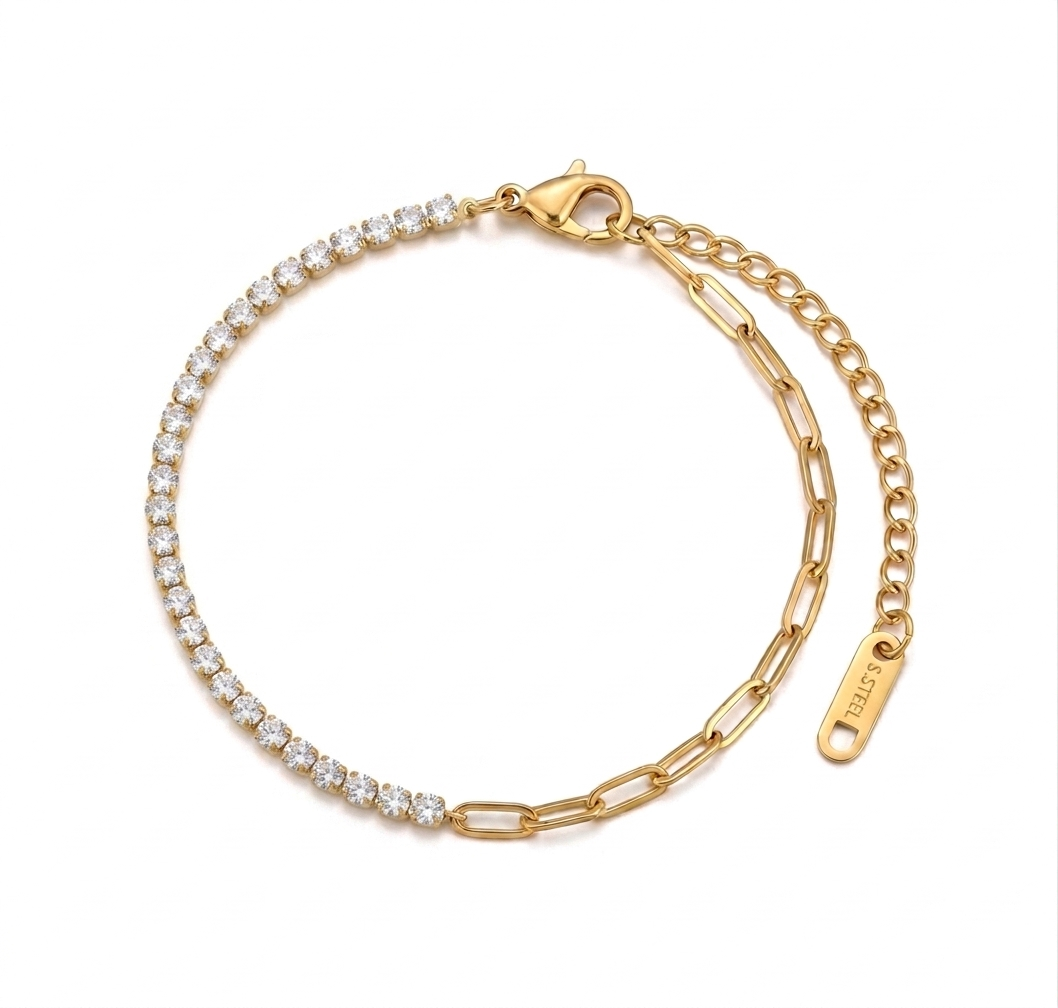 Bracelet tennis cristal rose chaîne dorée femme Elyra France
Bracelet tennis cristal vert émeraude chaîne dorée femme Elyra France
Bracelet tennis cristal blanc chaîne dorée femme Elyra France
Bracelet tennis cristal bleu turquoise chaîne dorée femme Elyra France