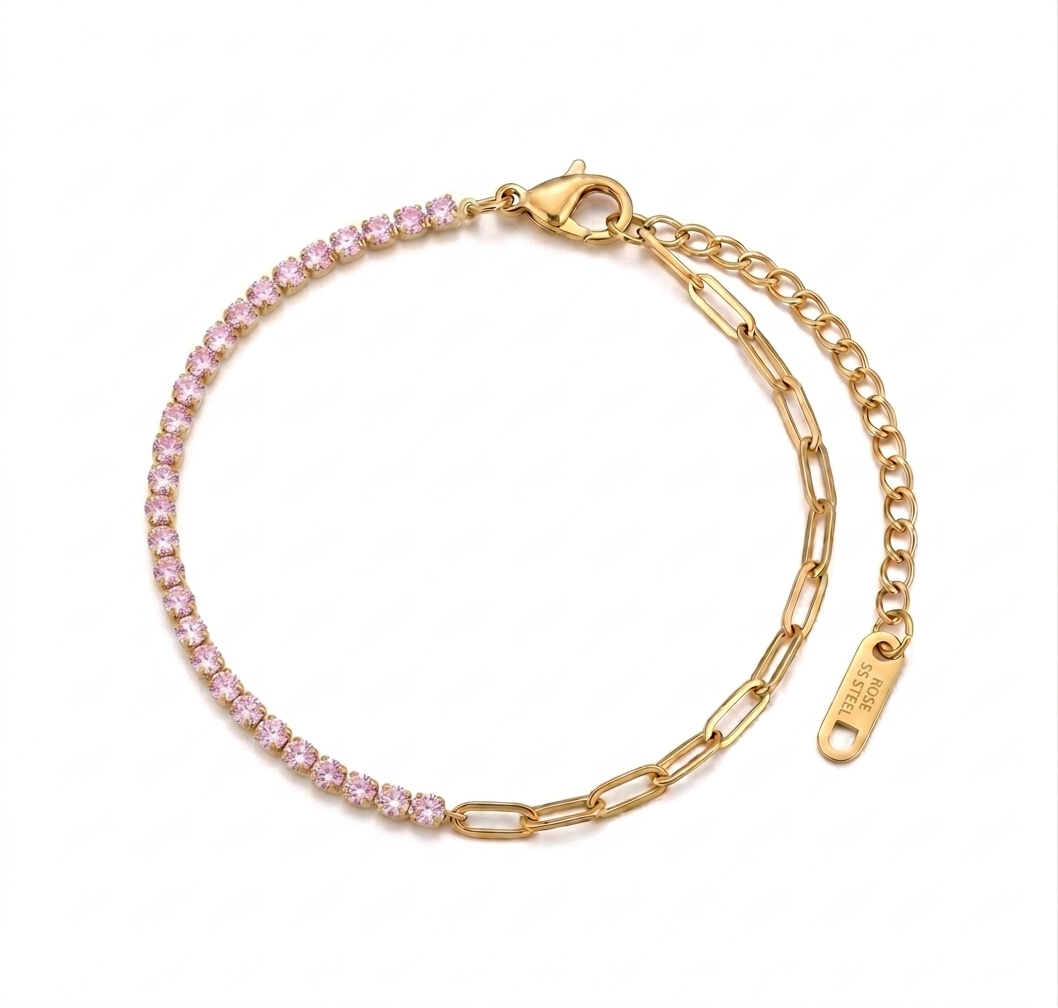 Bracelet tennis cristal rose chaîne dorée femme Elyra France
Bracelet tennis cristal vert émeraude chaîne dorée femme Elyra France
Bracelet tennis cristal blanc chaîne dorée femme Elyra France
Bracelet tennis cristal bleu turquoise chaîne dorée femme Elyra France